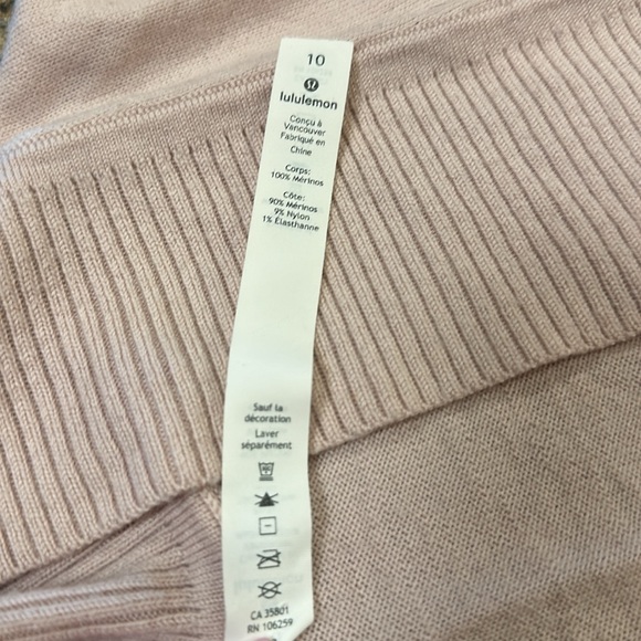 Lululemon Light Pink Merino Wool Wrap Cardigan Sweater Womens Size 10 - Picture 8 of 11